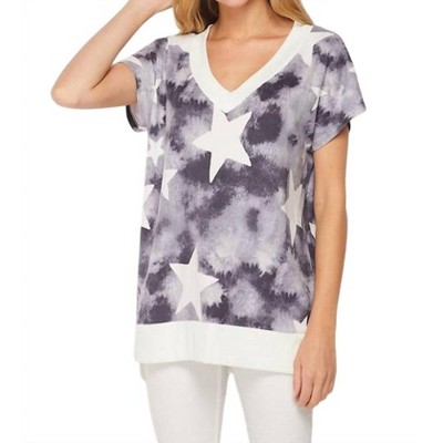 Women's Star Print Top - honeyme