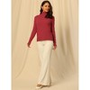 Hobemty Women's Pullover Sweater Top Long Sleeve Turtleneck Knit Tops - 3 of 4
