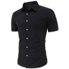 Men's Muscle Shirts Short Sleeve Button Up Shirt Slim Fit Dress Shirts - 2 of 4
