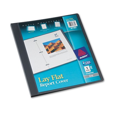 Avery Lay Flat View Report Cover w/Flexible Fastener Letter 1/2" Cap Clear/Gray 47781