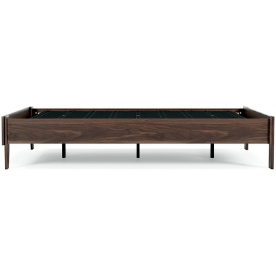 Mocha Walnut Full Platform Bed with Wood Frame