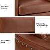 Eulalia 28.74 Wooden Upholstery Wide Genuine Leather Swivel Chair with Swivel Metal Base and Squared Arms| ART OF LIVING DESIGNS - 4 of 4