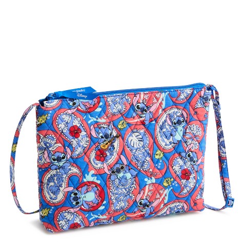 Vera Bradley Women's Disney Lilo and Stitch Cotton Large Hipster Crossbody Bag Stitch Monstera Paisley