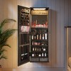 Fredees Farmhouse Jewelry Cabinet with 10 LED Lights, Tall Lockable Wall or Door-Mounted Armoire Organizer with Mirror - 3 of 4