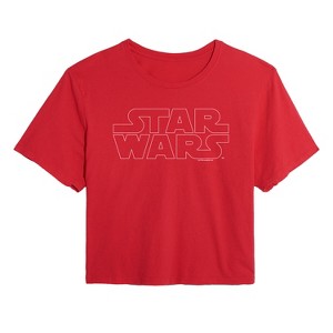 Women's - Star Wars - Logo Outline Cropped Graphic T-Shirt - 1 of 4