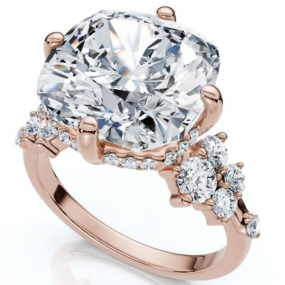 Pompeii3 Certified 5 1/2Ct Muse Cushion Diamond Engagement Ring 14k Gold or Pt Lab Created