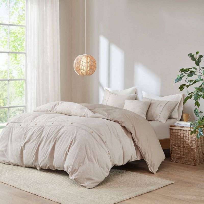Reese Organic Cotton Oversized Comforter Cover Set - Clean Spaces, 3 of 16