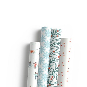 Two-Sided "Winter Wonderland" & "Wreath" Heavyweight Christmas/Holiday Gift Wrap by Ramus & Co (Eight Sheets) - 1 of 4