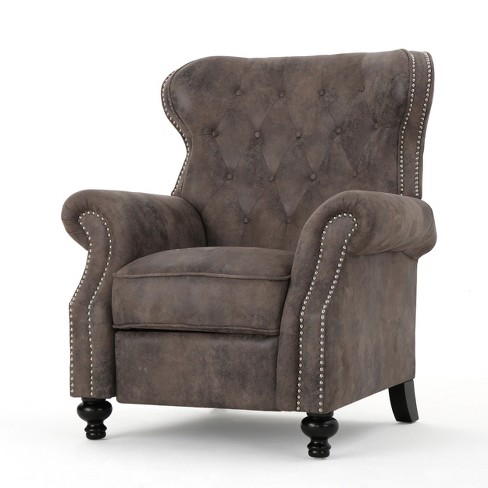 Grey best sale tufted recliner