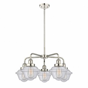 Oxford - 5 Light Stem Hung Chandelier In Art Deco Style-13.5 Inches Tall and 24.5 Inches Wide - 1 of 1