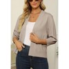 Women's 3/4 Sleeve Cropped Cardigan Sweater Open Front Short Shrugs Cardigans Lightweight Sweaters - 4 of 4