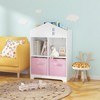 Racxily Kids Dollhouse Bookcase with Storage, 2-Tier Storage Display Organizer, Toddler Bookshelf with 2 Collapsible Fabric Drawers - 2 of 4