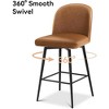 JUJABU 360°Swivel Upholstered Barstools Set of 2 with Backs and Metal Legs, 26" Seat Height Faux Leather Kitchen Counter Stool Chairs - 4 of 4