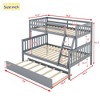 NicBex Twin Over Full Bunk Bed with Guardrail and Trundle,Rubber Wood Loft Bed with Ladder and Converts to 2 Twin Beds,Bunk Beds for Bedroom - 3 of 4