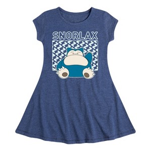 Girls' - Pokémon - Snorlax Fit & Flair Cap Sleeve Dress - 1 of 3