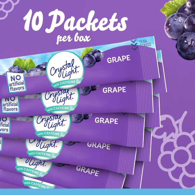 Crystal Light On the Go Grape Energy Drink Mix - 10pk/0.11oz Stix, 5 of 9