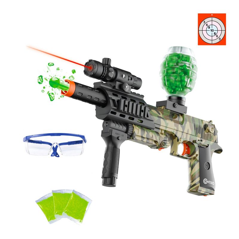 Contixo GB1 Gel Ball Blaster with Eco-Friendly & Auto Modes, Laser Guide and Transformable, 50ft+ Range with 30000 Water Gel Beads, Goggles, 2 of 6