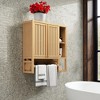 VANIRROR Wall-Mounted Bamboo Bathroom Cabinet – Spacious Toilet Storage with Large Box for Organizing Towels, Toiletries, and Bathroom Essentials - 2 of 3