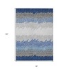 Navy Blue Gray And Silver Striped Washable Indoor Outdoor Area Rug - 3 of 4