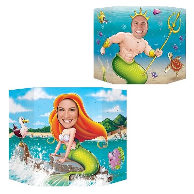 Beistle 3' 1" x 25" Mermaid Photo Prop; 2/Pack 54800
