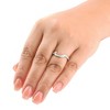 Pompeii3 1/2 cttw 14k White Gold Diamond Curved Contour Band For Forever Us 2 Stone Ring - 4 of 4