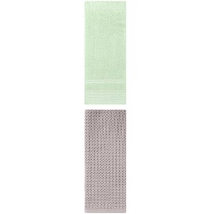 REGALWOVEN Solid Stripe Pattern Bathroom Face Hand Towels 14" x 30"/13" x 30" 2 Pcs - 1 of 4