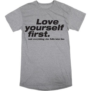 "Love Yourself First" Women's Crew Neck Short Sleeve Top - 1 of 2
