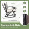 Tangkula Set of 4 Patio Rattan Wicker Rocking Chairs Loveseat Table Rocker Set Patio - 3 of 4