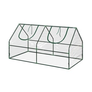 Small Greenhouse for Outdoors - 47 x 24-Inch Plant Cover Green House with Steel Frame and 2 Zippered Doors - Gardening Supplies by Home-Complete - 1 of 4