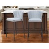 HomeRoots Set of Two 26" Gray And Black Faux Leather And Steel Counter Height Bar Chairs - 2 of 4