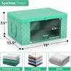 Sorbus 6 Pack Medium Foldable Clothes Storage Bags with Clear Window, Zipper Lid and Carry Handles - for Organizing Bedroom, Closet, Home (Teal) - image 3 of 4