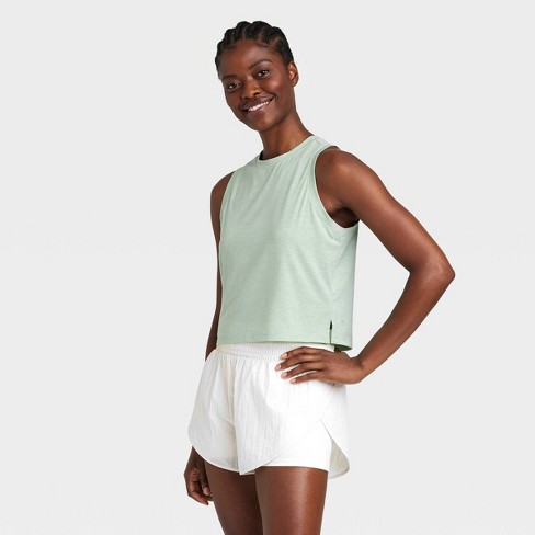 Women's Cropped Active Tank Top - All In Motion™ Fern Green L : Target