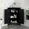 Bathroom Storage Cabinet With Adjustable Shelves, 31 Inch High Corner Cabinet With Triangle Design-Cuddlewood - image 2 of 4