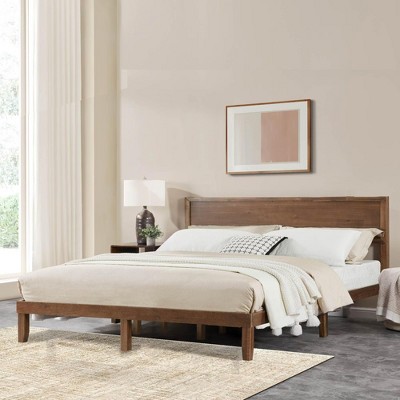 Premium wood Full Size Bed Frame - Sturdy and Durable Design, Modern Home Style, Effortlessly Create a Comfortable Bedroom-- Frevyn