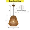 ALOADECOR Handcrafted 1-Light Farmhouse Natural Rattan Pendant Light-Coastal Lantern Hanging Lamp With Rope Woven Shape - 4 of 4