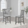 MAYEERTY Set of 4 Wooden Counter Height Chairs, Padded Upholstered Seat, Dining Room Kitchen, Gray - 2 of 4
