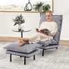 Tangkula Modern Armless Accent Chair w/ Ottoman Faux Linen Fabric Lazy Sofa Leisure Chair - 3 of 4