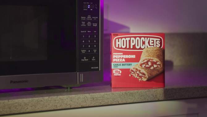 Hot Pockets Frozen Garlic Buttery Crust Pepperoni Pizza Sandwiches, 2 of 12, play video