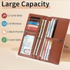 BEAFUP Floral Carved Ladies Long Wallet,with 11 Credit Card Slots and 1 Clear Windows,Bifold Leather RFID Blocking Designer Credit Card Holder - 4 of 4