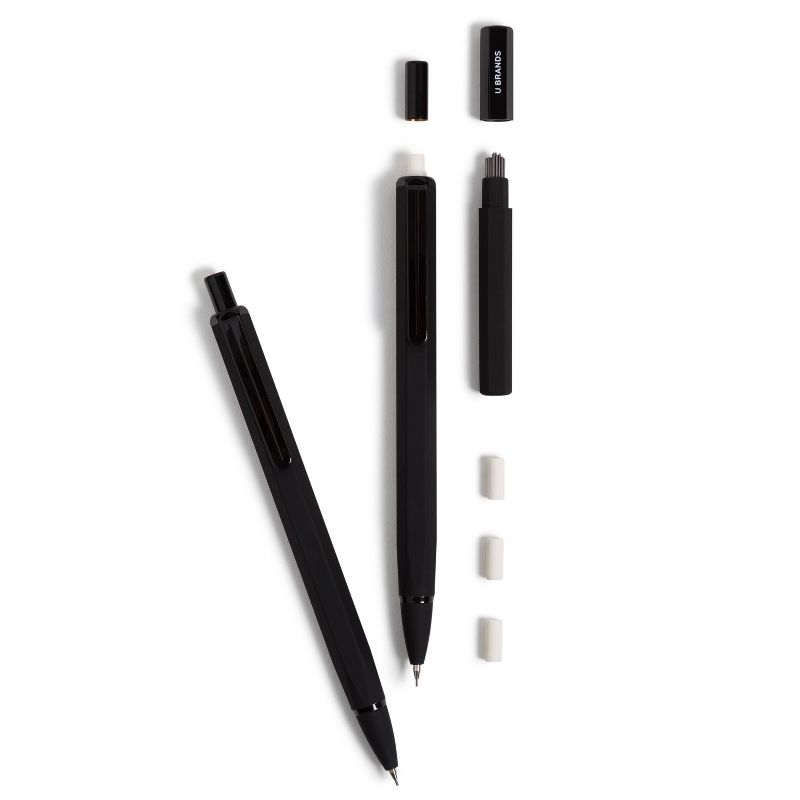 U Brands 2pk Mechanical Pencils Starter Kit Soft Touch Black, 6 of 8