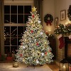 VINGLI 7ft Pre-lit Flocked Christmas Tree, 400 Warm White LED Lights, 1100 Tips, 8 Modes, PE PVC for Home Office Party - 4 of 4