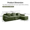 Modular 3-Seat L-Shaped Sectional Sofas with Ottoman, Deep Seat Cloud Sectional Couch, Corduroy Fabric with Throw Pillows - 4 of 4