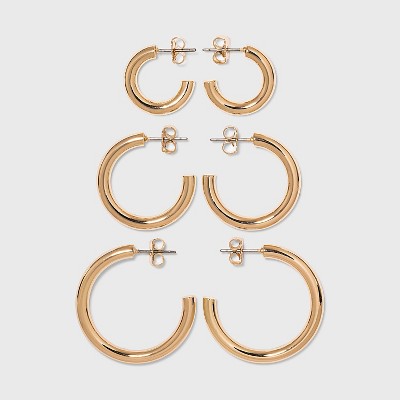 Trio hoop deals earrings