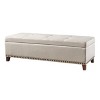 Gavin Storage Ottoman Beige - Christopher Knight Home: Upholstered Rectangular Bench with Wood Frame - 2 of 4