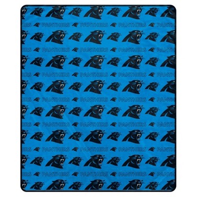 NFL Carolina Panthers Repeat Logo Wordmark Throw Blanket