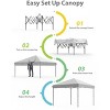 CuisinSmart 10x10 Heavy Duty Pop Up Canopy Tent with 1 Removable Mesh Sidewalls, Waterproof Oxford Fabric for Outdoor Events, Beach, Camping - 4 of 4