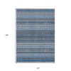 Denim Blue And Ivory Striped Washable Indoor Outdoor Area Rug - 3 of 4