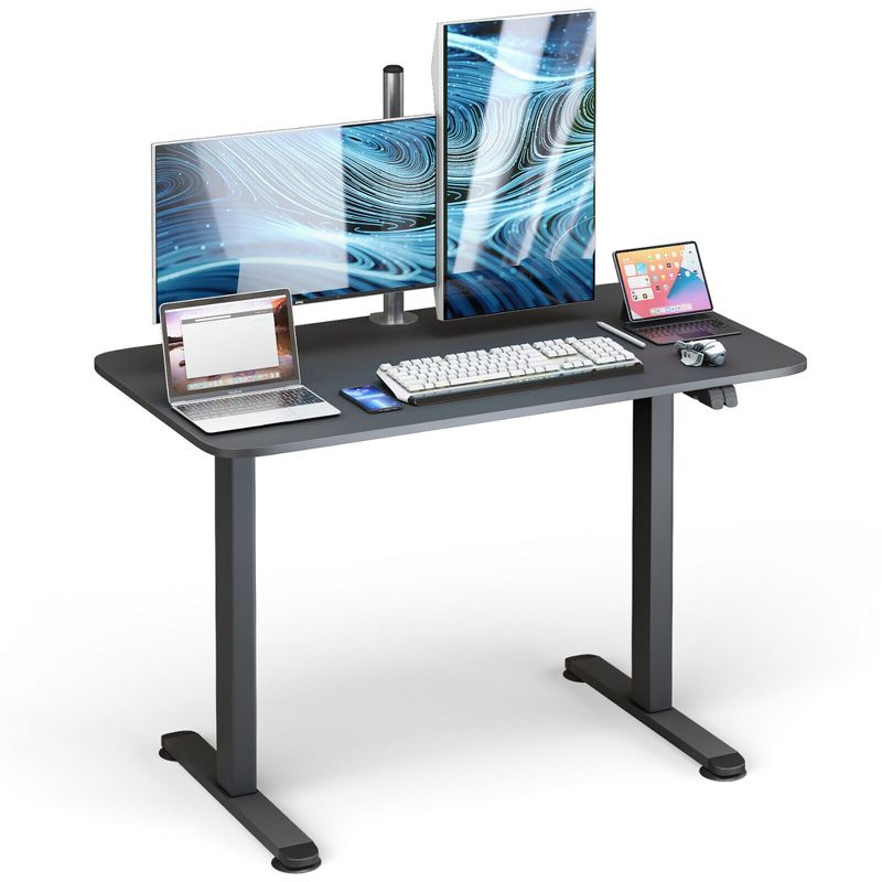 Tangkula Electric Standing Desk Adjustable Stand up Computer Desk Anti-collision, 1 of 6