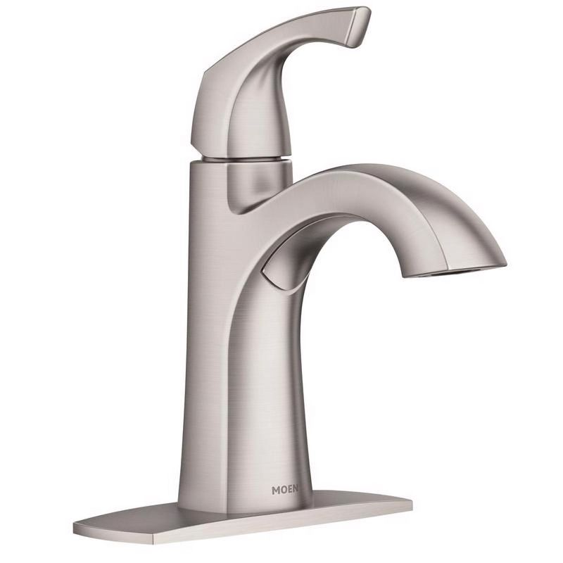 Moen Lindor Brushed Nickel Bathroom Faucet 4 in. Model No. 84505SRN, 2 of 3