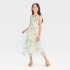 Zenzi Girls' Sleeveless Floral Mesh Maxi Dress - Ivory - 3 of 3